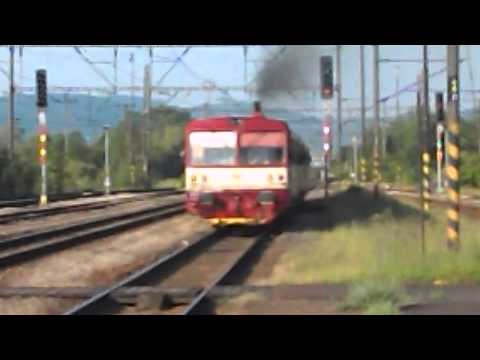 Odjezd vlaku Os 17606 (ČD 814.154 + 810.482 "Alice") - Kadaň-Prunéřov, 18. 6. 2013