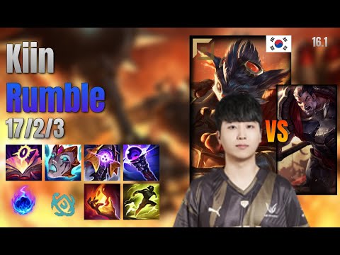 Kiin Top Rumble vs Darius lol KR solo rank Full Game 16.1 | 기인 럼블 vs 다리우스
