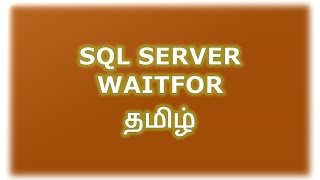 WAITFOR DELAY | TIME in SQL Server Tamil