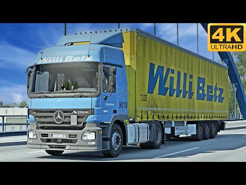 4K | ETS2 1.44 | Promods | Mercedes Actros MP2 | Frankfurt am Main 🇩🇪 󠁧󠁢󠁳󠁣 - Linz 🇦🇹