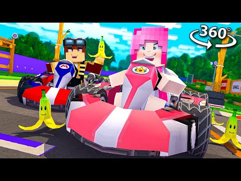 Will YOU WIN in 360 Mario Kart?! - Minecraft VR