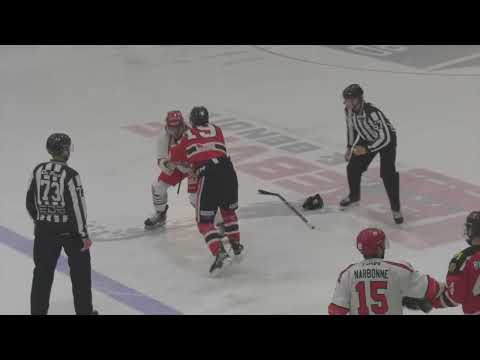 Brendan Hamelin vs Jérémie Malouin + Brendan Hamelin 5 MINUTES Mise en échec par derrière - 22-12-22