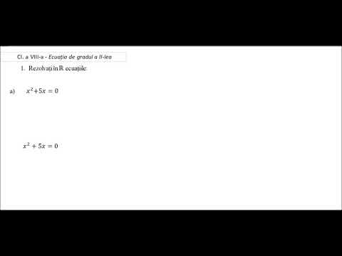 Ecuatia de gradul al doilea - Ex. 1a)  x^2+5x=0