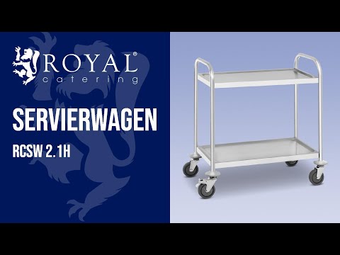 Video - Servierwagen - Edelstahl - 2 Borde - Ablagen: 68 x 38 cm - 300 kg - Royal Catering
