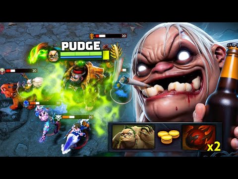 x2 Hearts Pudge +8000 Health🔥 32 Kills  Brutal Tanky Rampage Boss Dota 2