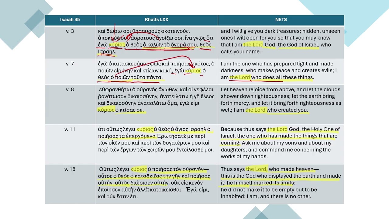 The Sovereignty of κύριος Creator and Cyrus His Servant in Isaiah 45