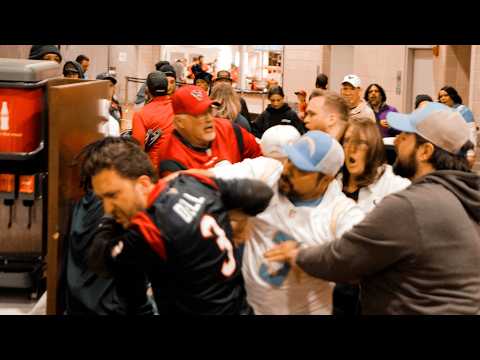Things GET HEATED!! - Texans Fans / LA Fans Clash during Wildcard PlayOFF !!! (Watch Til end!!!)