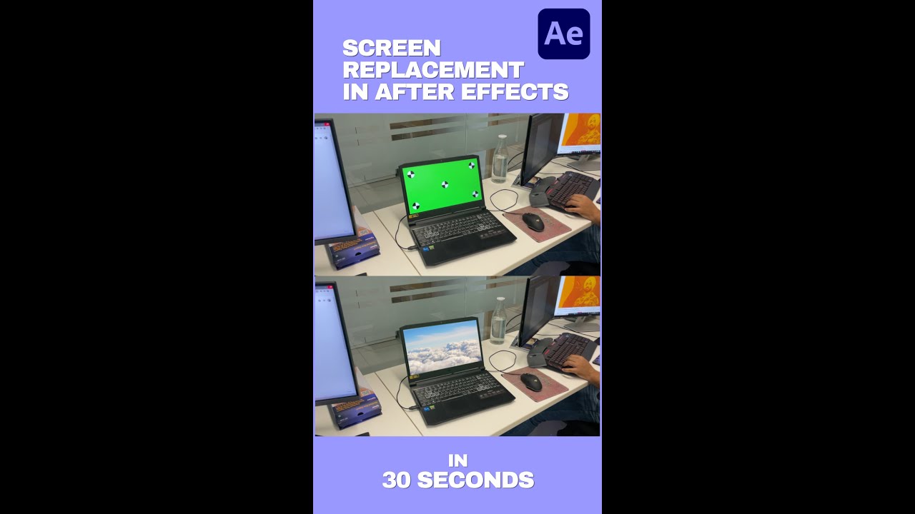 How to do Screen Replacement in After Effects in 30 Seconds ( No Plugin )