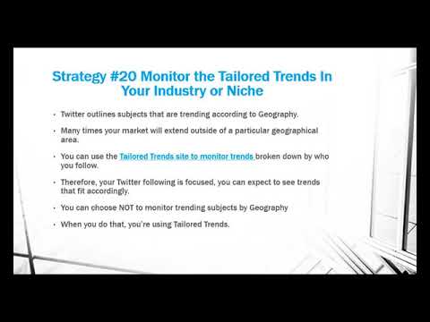 Twitter - Use Tailored Trends Monitor