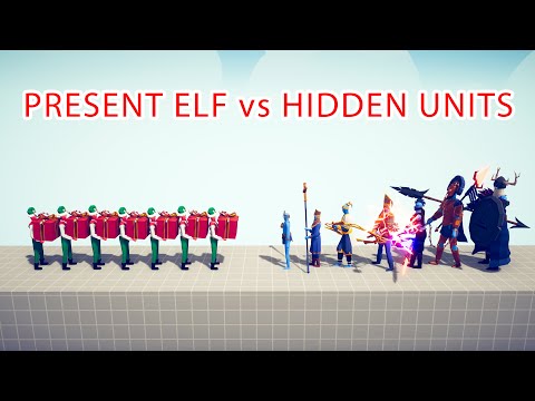 PRESENT ELF Team vs HIDDEN UNITS Team - Totally Accurate Battle Simulator TABS