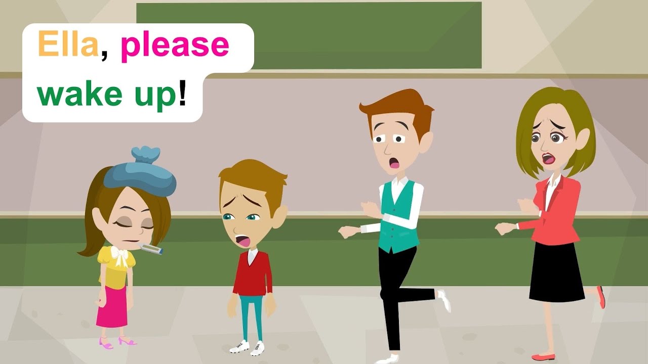 Ella is sick and has a cold - Funny English Animated Story - Ella English