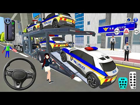 Police Cars Transport For Police Station in Double Decker Truck🚔 3D Driving Class 2025 iOS Gameplay🎮