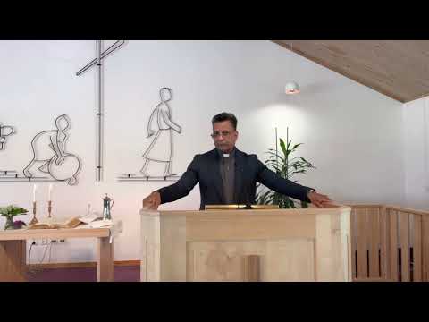 Predikanten Pastor Rajan från Nybblekyrkan.”Den kristna församlingens framtid är med Helige Ande”