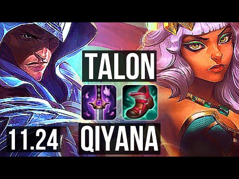 TALON vs QIYANA (MID) | 65% winrate, 7/1/2, Dominating | KR Diamond | 11.24