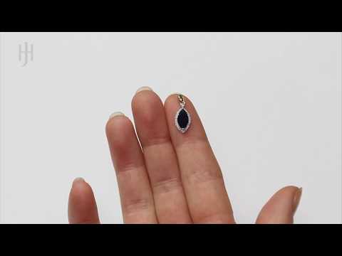 9ct Yellow Gold 0.10ct Diamond, 1.00ct Marquise Sapphire Pendant - Hatton Jewellers London HJ644