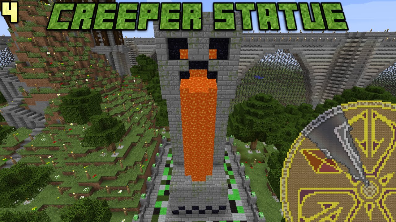 Creeper Statue - Blueprints for MineCraft Houses, Castles, Towers, and more