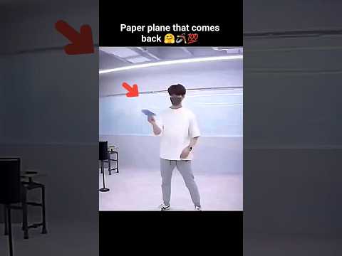 How to make boomerang plane 🤗🪃 , best returning paper airplane tutorial #shorts #craft #paper
