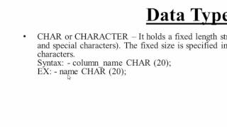 11. CHAR, VARCHAR and TEXT Data Type in SQL (Hindi)