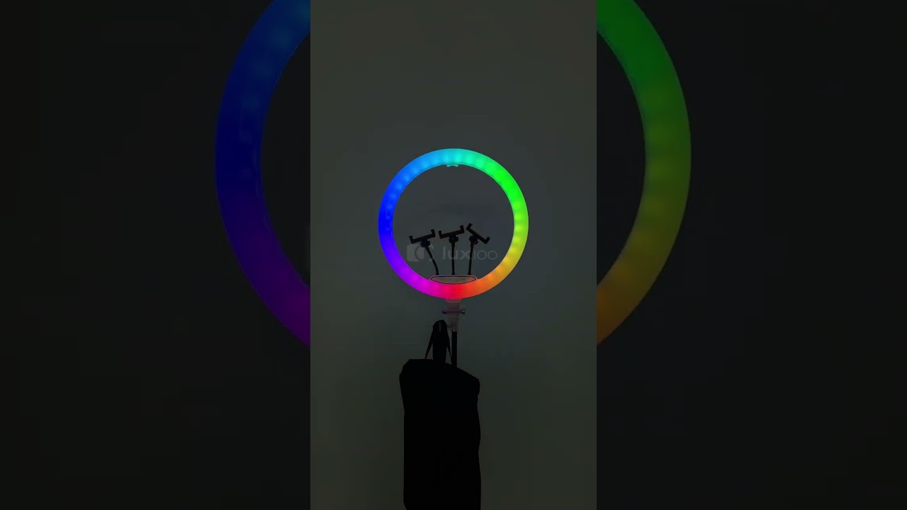 Двусторонняя кольцевая лампа 3D RGB 45 см со штативом на 2,1 м
