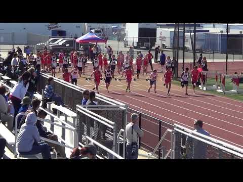 FSB 100m Heat 2 vs Marina 4-12-18 - Los Alamitos Boys