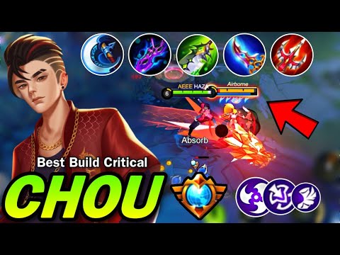 CHOU BEST BUILD 2023 CRITICAL FOR ONESHOT (MUST TRY) CHOU GAMEPLAY - MLBB