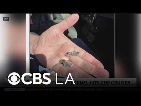 Shrapnel from artillery round fired over I-5 falls onto CHP cruiser, department says