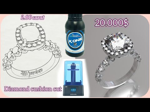 Membuat Cincin Berlian 300 jt || Photon Ultra DLP 3d Printer || Bluecast x-one