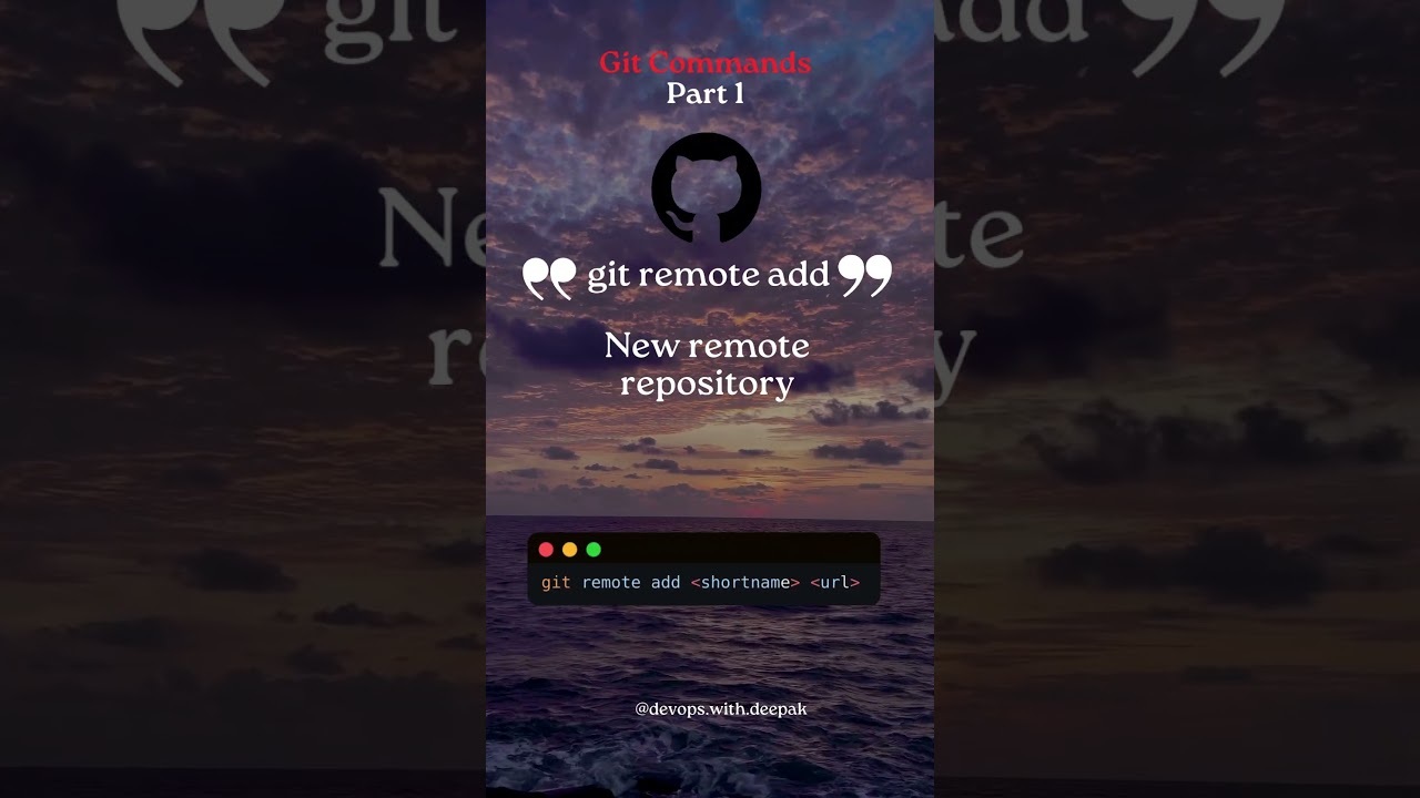 Git Part 1 #100daysofcode #codetips #codingshorts #git #devopstools #gitbasics #gitcommands