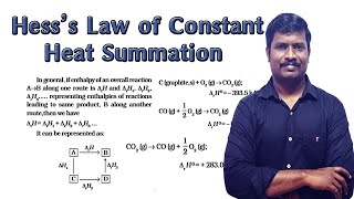 13.Hess's Law of Constant Heat Summation | Thermodynamics | NCERT Chemistry Class 11 | தமிழ்