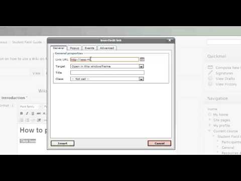 Loyola Moodle Tutorials- Wiki Pt 2 (How to post links and pictures)