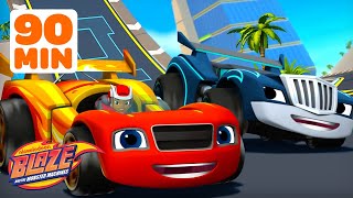 Download lagu Blaze's Monster Machine Adventures as RACE CARS! 🏎️💨 | 90 Minutes | Blaze and the Monster Machines mp3