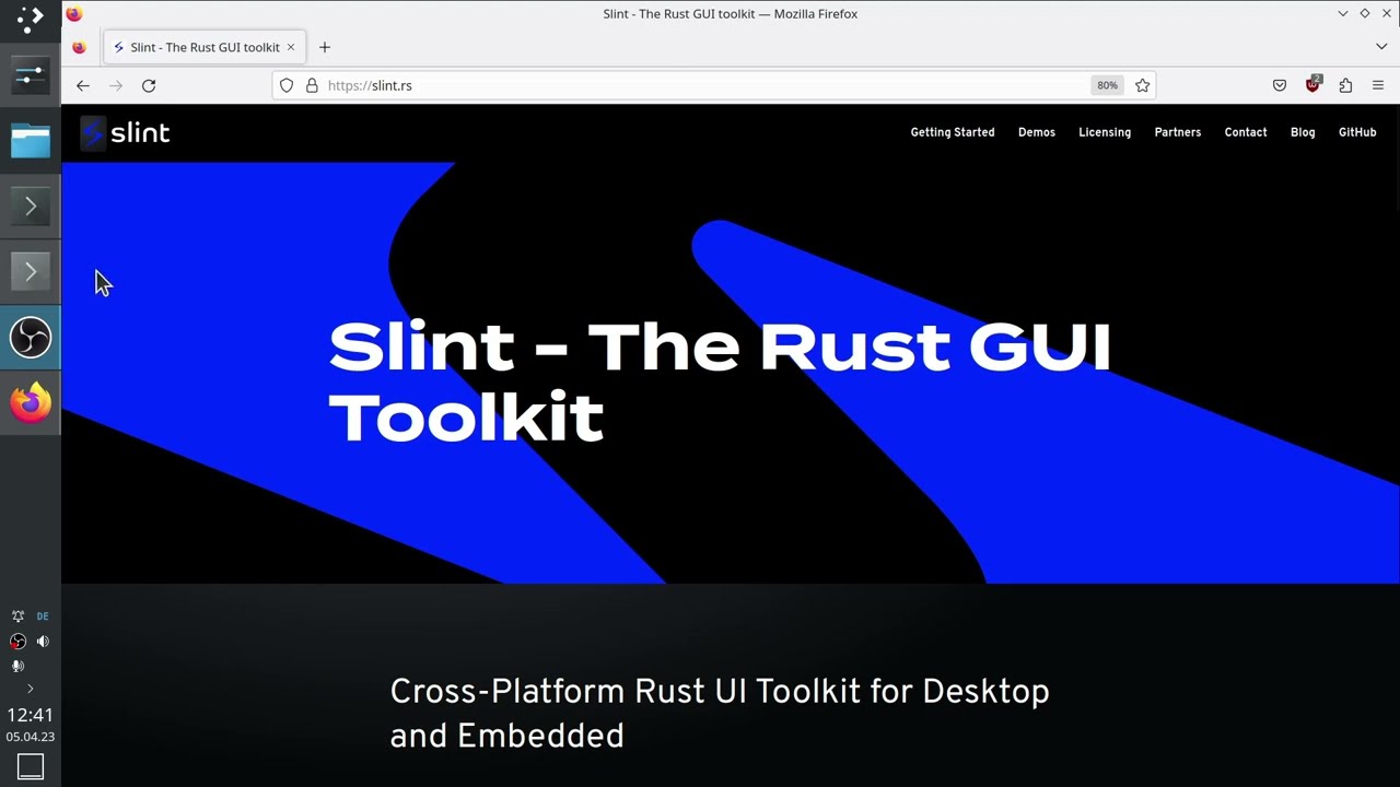 Simple GUI application with Slint and Rust