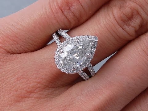 2.75 ctw Pear Shape Diamond Engagement Ring - BigDiamondsUSA