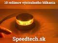 LED maják oranžový 12/24V - 24x1,5W LED / čierny hliníkový obal / ECE R65 / na pevnú montáž (ø110x54,6mm) - Video Youtube