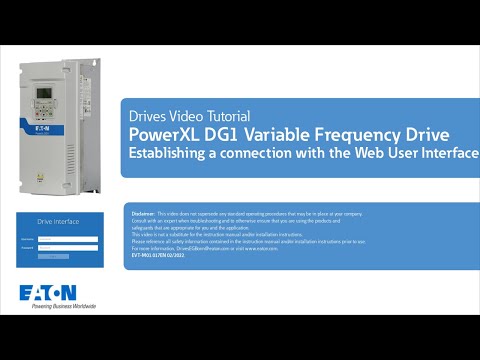 PowerXL DG1 variable frequency drive - Establishing a connection with the web server interface