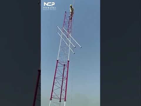 Galvanized iron lattice type self supporting tower mast, for...