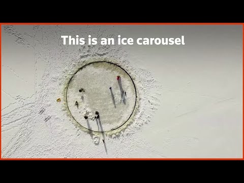 Grandpa creates an ice carousel in Estonia