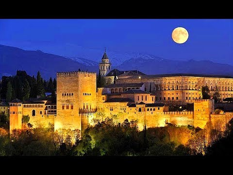 Francisco Tárrega  "Recuerdos de la Alhambra" with images of Alhambra