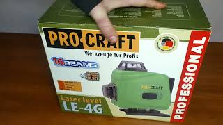 Laser zelený, samonivelačný PROCRAFT LE-4GL