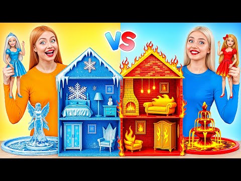 We Build Amazing Doll House | Hot vs Cold Challenge by Multi DO Girls