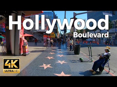 Hollywood Boulevard Walking Tour - Los Angeles, California  (4k Ultra HD 60fps) – With Captions