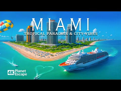 Miami 4K – Tropical Shores, Turquoise Waters & Iconic City Vibes With Deep House Chill 🎵