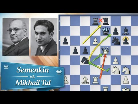 Semenkin vs Mikhail Tal Latvian Championship  1954