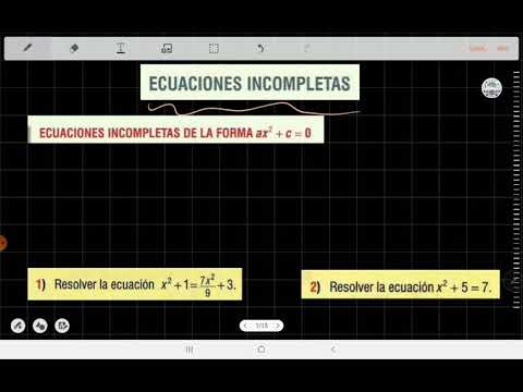 Ecuaciones incompletas 1