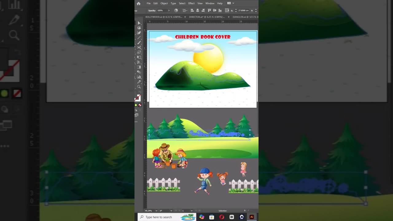 Children book cover design in Adobe illustrator using free Templates #adobeillustrators