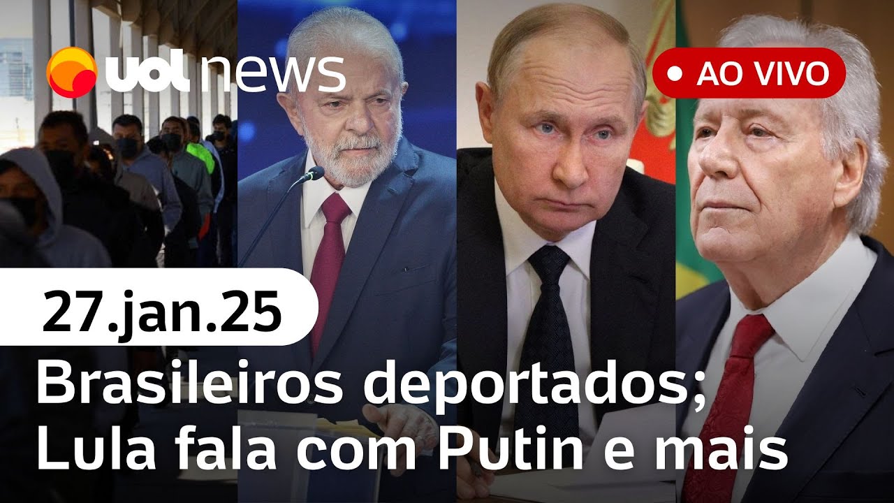 Ministro defende 'dignidade' a deportados dos EUA; Lula fala com Putin; Michelle x Cid e + ao vivo