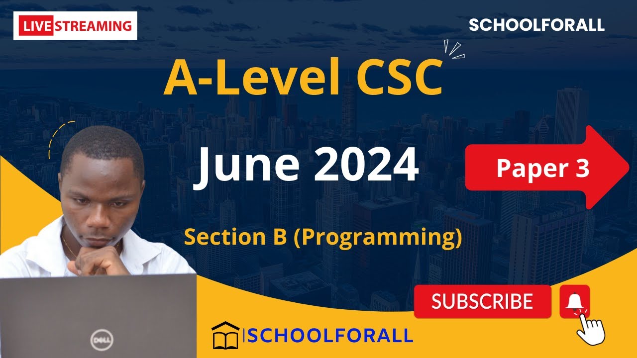 Detailed solution for  June 2024 Computer Science Paper 3. The programming part