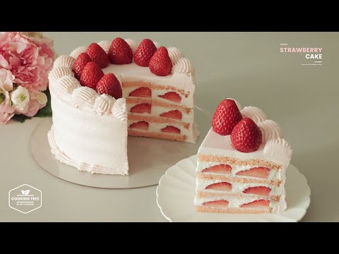 핑크💕 딸기 케이크 만들기 : Pink Strawberry Cake Recipe | Cooking tree