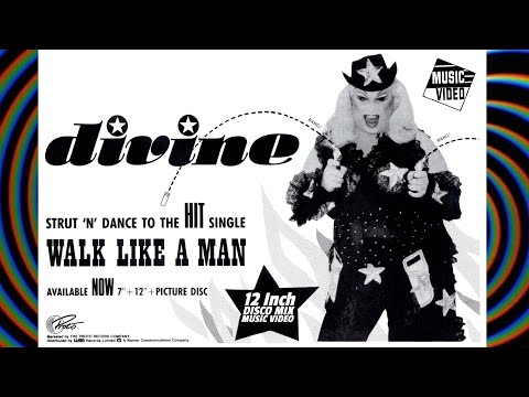 DIVINE 👠✨"WALK LIKE A MAN" 1985 🎬📼 ROCK AMERICA 12'' REMIX MUSIC VIDEO Hi-NRG Disco '80s