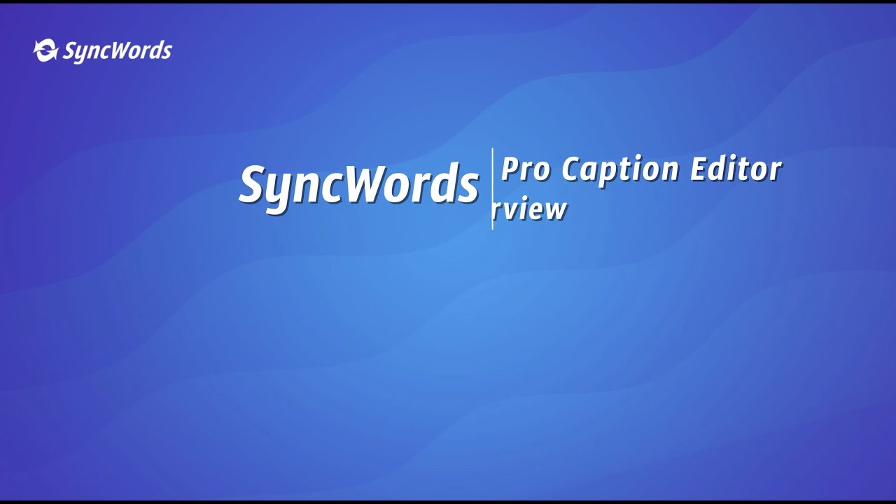 Pro Caption Editor Overview
